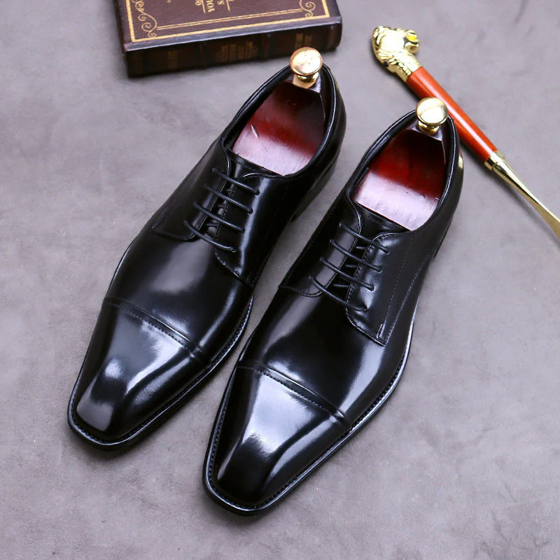 Higher Quality Men's Three-joint leather shoes business casual pointed toe