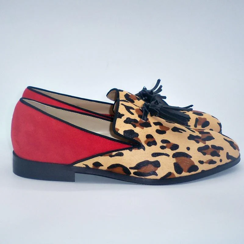 2024 New LEOPARD PRINT Men Shoes Fashion Casual British Gentleman Tassel Loafers